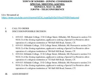 Icon of 20200511 Zoning Commission Special Meeting Agenda