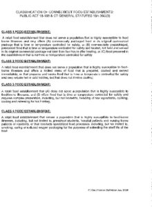 Icon of Classification Of Food Establishments Per The State Of CT Public Health Code Docx2