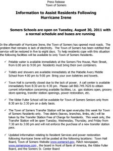 Icon of 20110829 Somers Resident Information Post Hurricane Irene
