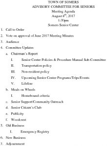 Icon of 20170808 Advisory Committee For Seniors Agenda