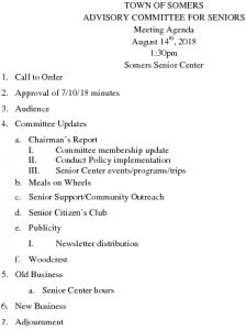 Icon of 20180814 Advisory Committee For Seniors Agenda