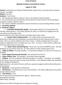 Icon of 20180814 Advisory Committee For Seniors Minutes