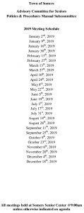 Icon of 2019 Advisory Committee For Seniors Policies & Procedures Manual Subcommittee Meeting Schedule