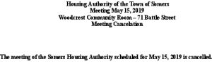 Icon of 20190515 Housing Auth Mtg Cancellation