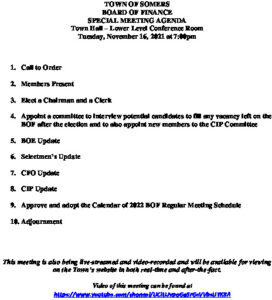 Icon of 20211116 BOF Special Meeting Agenda