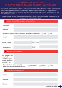 Senior Center Reg Form - Fillable