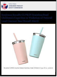 Icon of Soojimus Recalls CUPKIN Stainless Steel Children’s Cups Due To Violation Of Federal Lead Content Ban (Recall Alert)   CPSC Gov