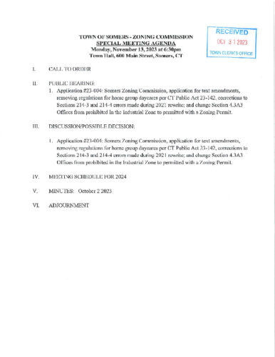 Icon of 2023.11.13 Zoning Commission Special Meeting Agenda
