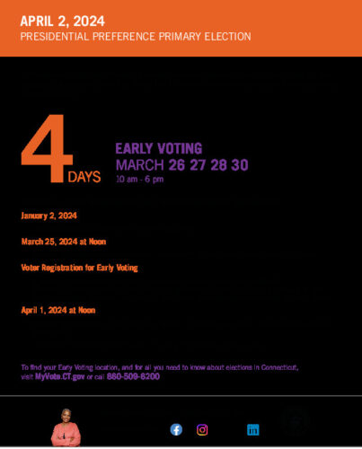Icon of Early Voting 2024 Presidential Preference Primary Digital Brochure English Color