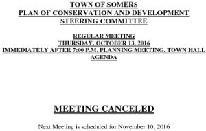 Icon of 20161013 POCD Agenda Meeting Canceled