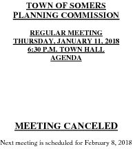 Icon of 20180111 Planning Agenda Meeting Canceled