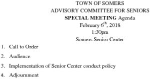 Icon of 20180206 Advisory Committee For Seniors Special Meeting Agenda
