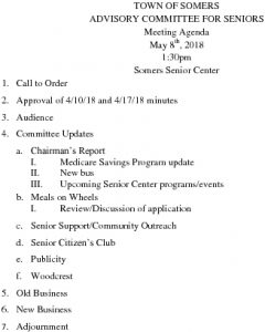Icon of 20180508 Advisory Committee For Seniors Agenda