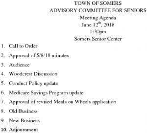 Icon of 20180612 Advisory Committee For Seniors Agenda