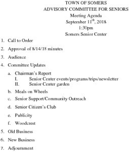 Icon of 20180911 Advisory Committee For Seniors Agenda