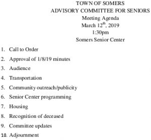 Icon of 20190312 Advisory Committee For Seniors Agenda
